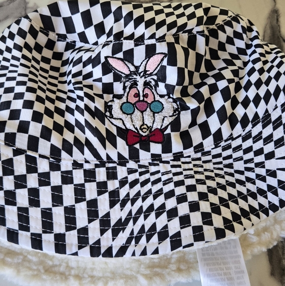 Disney Checkered Bucket Hat with White Rabbit Design - Picture 2 of 5